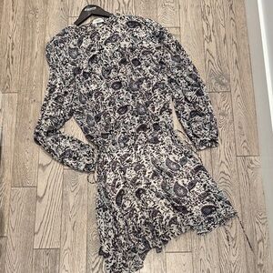 Isabel Marat Etoile Long-Sleeve Floral Print Women’s Dress - Purple & Cream